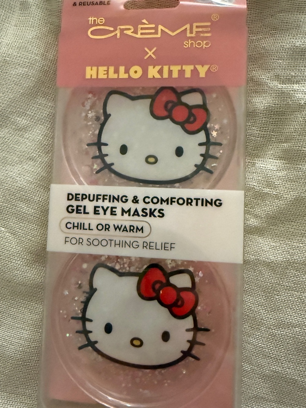 The Crème Shop x 2 Hello Kitty Depuffing & Comforting Reusable Gel Eye Masks